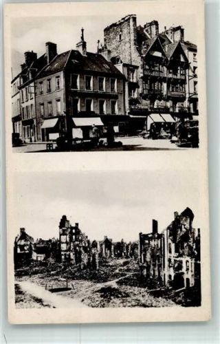 Saint-Lo Marktplatz u. Zerstörte Häuser