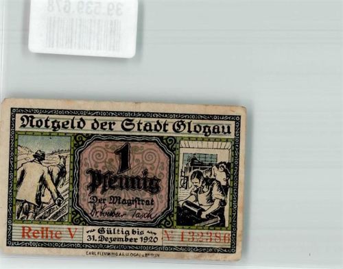 Glogau 1920 Notgeld 1 Pfennig
