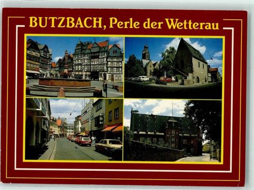 Butzbach 1992 Marktplatz mit Marktbrunnen Markuskirche