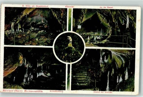 Rübeland 1912 Hermannshöhle Höhle Bärenkirchhof Kanzel Höhlenbär Kristallkammer Schlucht