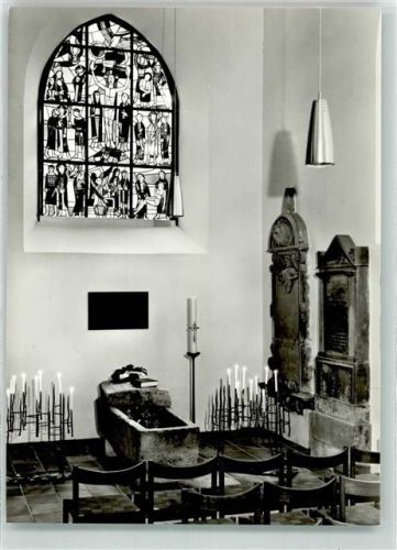 Wörrstadt Ev. Kirche Laurentius Auferstehungsschiff mit Sarkophagteilen