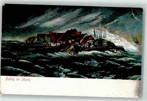 Norddorf Hallig bei Sturm Ort handschriftlich