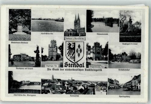 Stendal Winkelmanndenkmal Marktplatz Sperlingsberg Reichsbahnhof