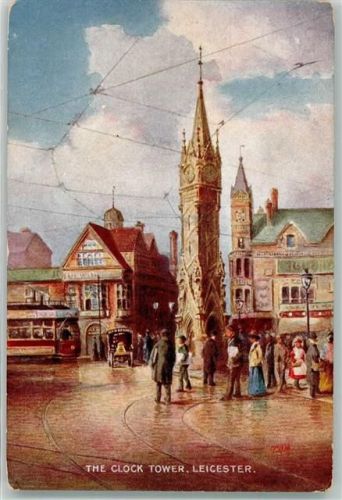 Leicester Straßenbahn The Clock Tower sign. A.Bennet