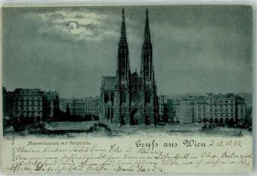Wien 1897 Maximilianplatz mit Votivkirche