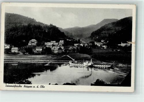Krippen mit Schaufelraddampfer auf der Elbe Verlag Alwin Keil