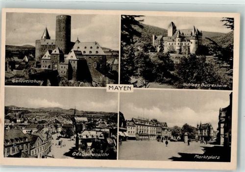 Mayen 1939 Genovevaburg Schloss Bürresheim Marktplatz