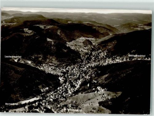 Schramberg 1965 Fliegeraufnahme von Schramberg und den Tälern