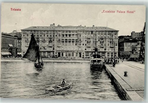 Trieste / Triest / Trst 1918 Hafen Hotel Excelsuor Palace Feldpost WK I