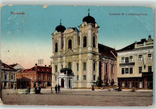 Temesvar 1917 Losonczy Platz mit Kathedrale