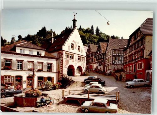 Schiltach Foto Original aus Archiv eines Ansichtskartenverlags VW Käfer Mercedes Ort handschriftlich