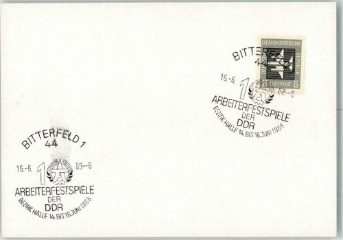 Bitterfeld 10. Arbeiterfestspiele der DDR 1968 Sonderstempel