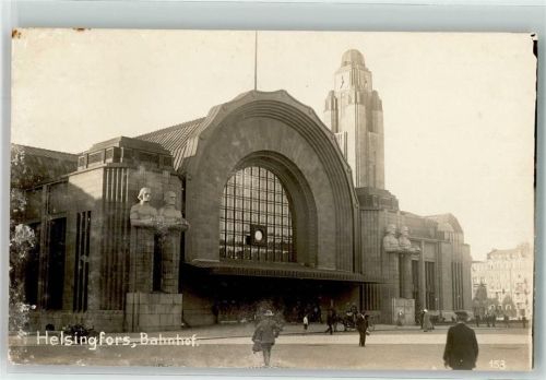 Helsinki Bahnhof Uhr Kutsche Mann Kind