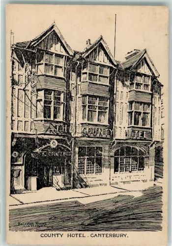 Canterbury sign. Moorl County Hotel
