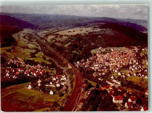 Partenstein Fliegeraufnahme Ort handschriftlich Foto Original aus Archiv eines Ansichtskartenverlags