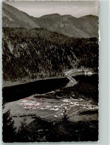 Fall Foto Original aus Archiv eines Ansichtskartenverlags Striche auf der Bildseite Vogelschau Ort handschriftlich