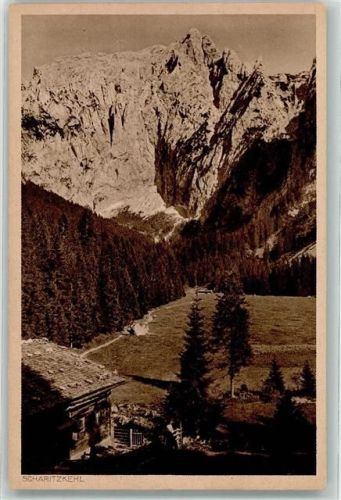 Scharitzkehlalm Unsere bayerischen Alpen Berchtesgadner Land Scharitzkehltal mit Hohem Göll Hüttenstempel