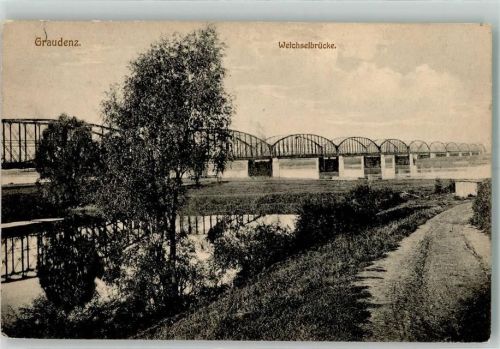 Graudenz 1915 Weichslebrücke Feldpost WK I