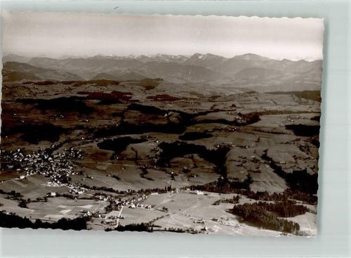 Weiler-Simmerberg Fliegeraufnahme Ort handschriftlich Foto Original aus Archiv eines Ansichtskartenverlags