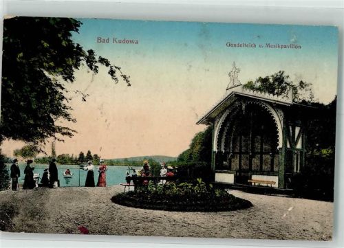 Bad Kudowa 1911 Gondelteich Musikpavillon