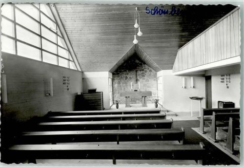 Schönberg Kirche Inneres Ort handschriftlich Foto Original aus Archiv eines Ansichtskartenverlags