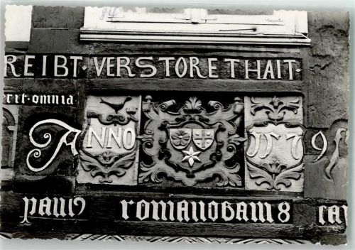 Schwalenberg Rathaus Ort handschriftlich Wappen Blume
