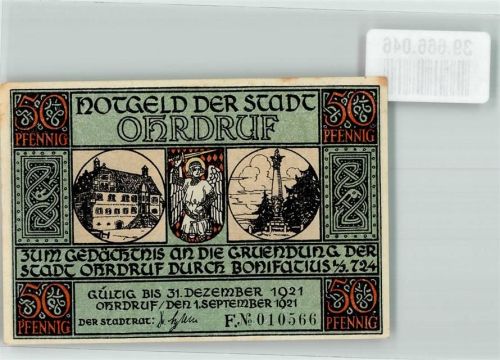 Ohrdruf 1921 50 Pfennig F. No. 010566