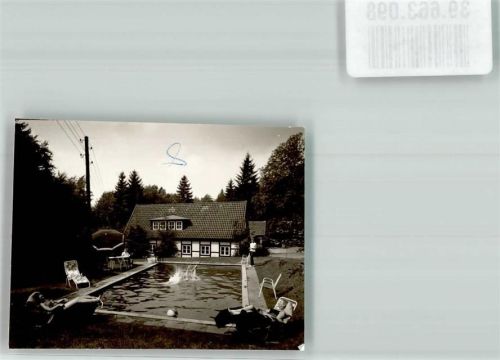 Sennelager Wohnhaus Pool Schwimmbecken Schwimmbad Ort handschriftlich Foto Original aus Archiv eines Ansichtskartenverlags
