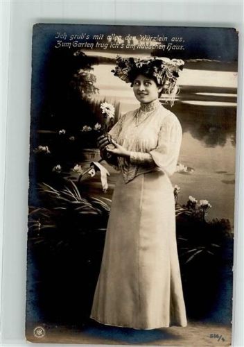 1907 Frau Blumen Hutmode NPG Nr.856-4