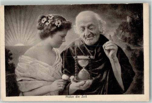 1912 sign. Erzberger E. Nütze die Zeit Sanduhr