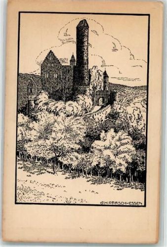 74865 W6951 Neckarzimmern Künstlerkarte sign. Raasch Schloss Hornberg Götzenburg Verlag Erich Matthes