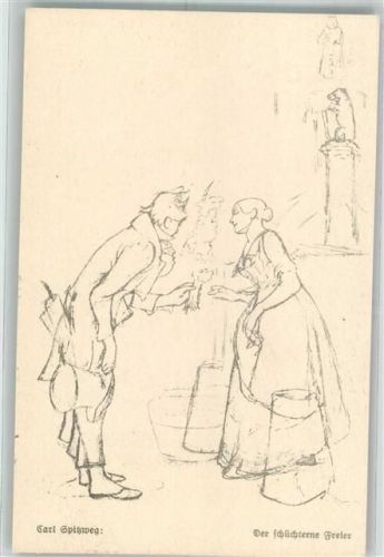 Der schüchterne Freier Primus-Postkarte Serie IV Verlag Wohlgemuth & Lissner No. 3309