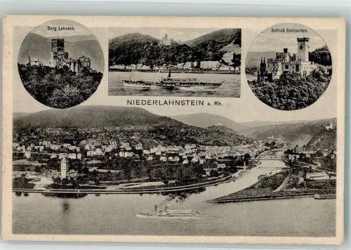 Niederlahnstein 1918 Burg Lahnstein Stolzenfels Raddampfer