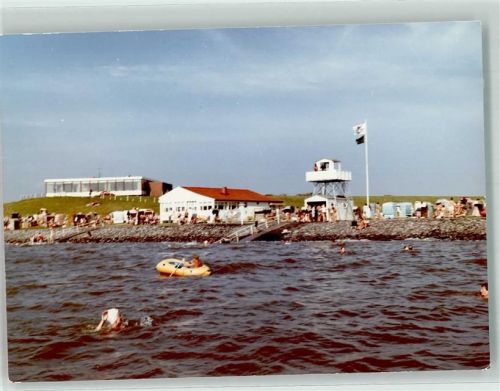 Tossens Foto Original aus Archiv eines Ansichtskartenverlags DLRG-Turm Ort handschriftlich