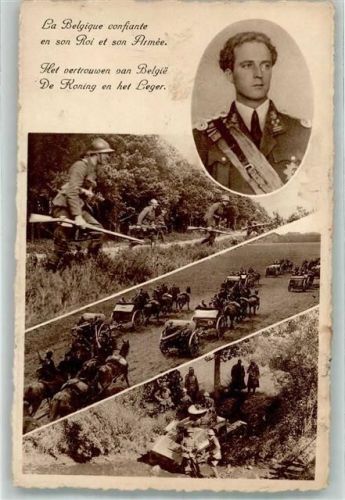 Portrait König von Belgien Armee Foto AK
