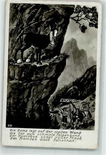 Tracht Fernrohr Gams Foto AK