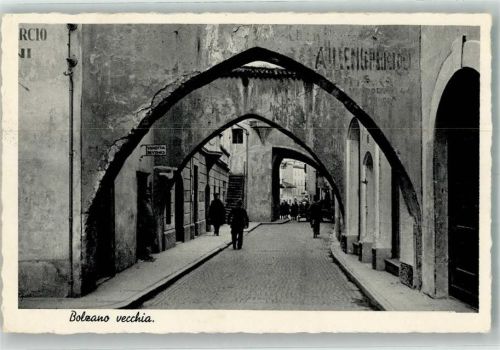 Bologna 1936 Gasse Bolzano vecchia Ort handschriftlich