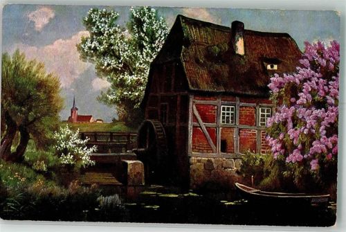 Rheinberg Mühlen-Idyllen Werbe AK Underberg Serie I.6.