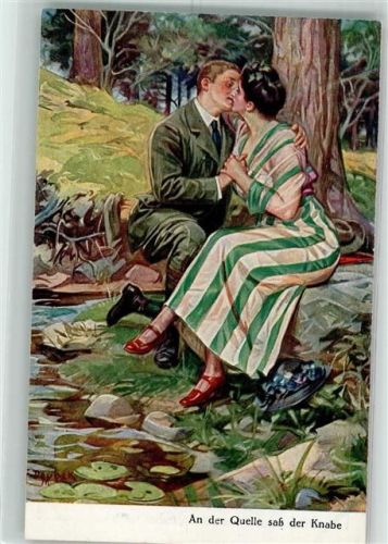 1920 Seerosen Frau Paar Moderne Kunst Nr.232