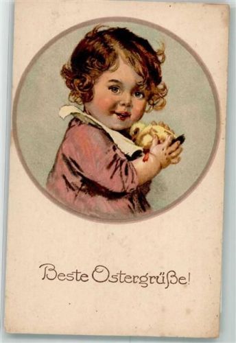 Delila 2271 Ostern Kleines Kind mit einem Küken in den Händen