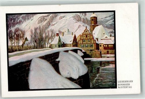 1916 Repro Sonniger Wintertag Verlag B. G. Teubner Nr. 61