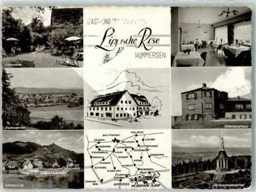 Hummersen 1962 Gasthaus Pension Lippische Rose Köterberghaus Hermanns- Denkmal