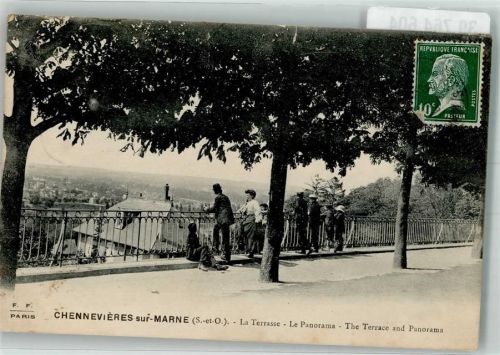 Chennevieres-sur-Marne 1923 La Terrasse Briefmarke Bildseite