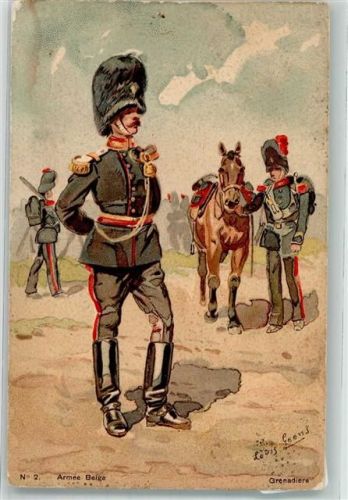1904 sign. Geens, L. Belgische Armee Uniform Grenadiers