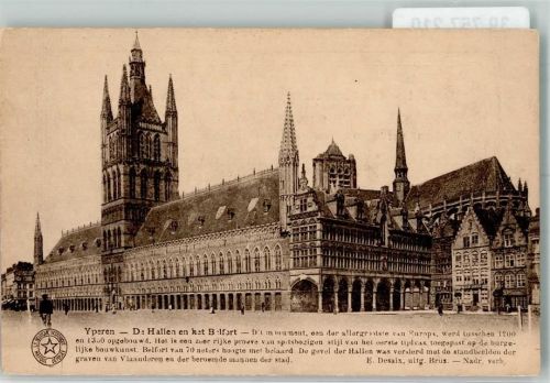 Ypres 1932 Tuchhallen Ehrenkarte Vorbereitende Schule für Handel Antwerpen