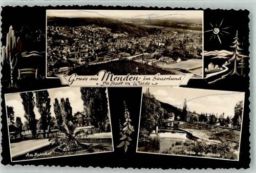 58706 W5750 Menden Sauerland FOTO KEINE AK Am Bahnhof An der Hönne Ort handschriftlich Foto Original aus Archiv eines Ansichtskartenverlags