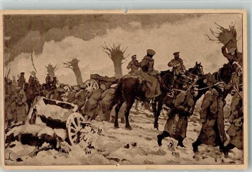 Warschau Warszawa sign. Bleich J. Winter Rückzug der Russen Kriegsschauplatz 1917 Künstlerkarte
