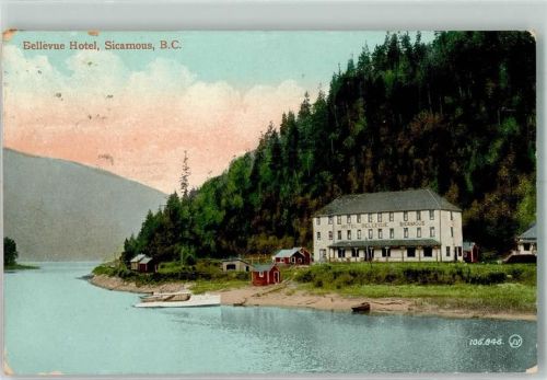 Victoria 1911 Bellevue Hotel Sicamous Ort lt. Stempel