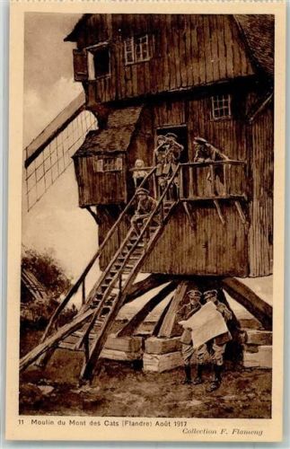 Berthen 1917 Beobachtungsposten auf der Windmühle des Mont de Cats Collection Flameng