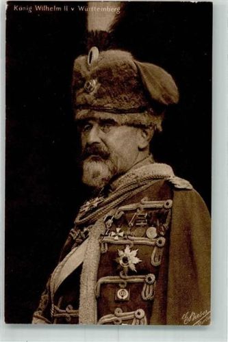 König Wilhelm II Uniform Orden Wohlfahrtskarte